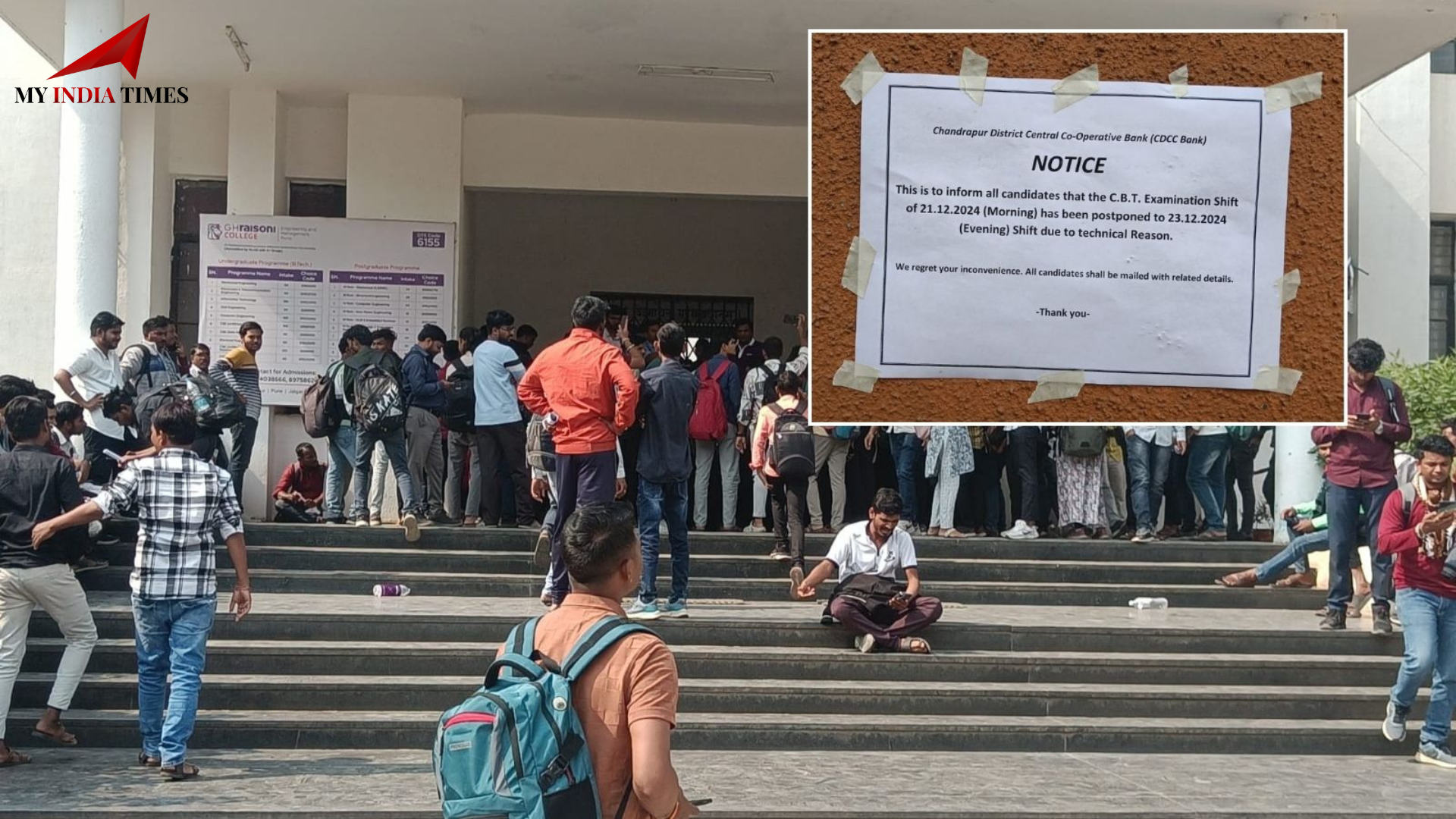 Pune: Hundreds of Students Stranded in Wagholi as Chandrapur Bank Exam Gets Cancelled Without Prior Notice
